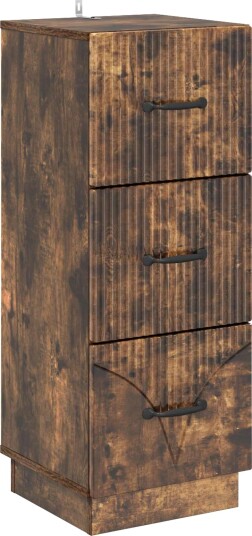 vidaXL Skuffeskap Røkt Eik 33 x 34,5 x 87 cm Konstruert tre