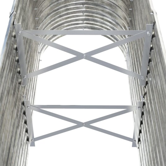 vidaXL Plantekasse pulverlakkert stål 114x40x68 cm sølv