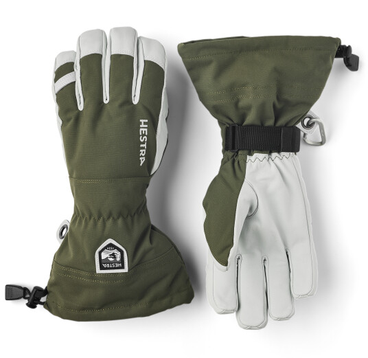 Hestra Army Leather Heli Ski 5 Finger Olive 11