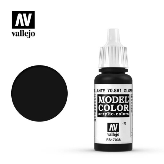Vallejo 70.861 Glossy Black 18ml Modellfarge for Modellbygging