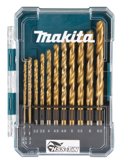 Makita D-72855 HSS-TIN Metallborsett 13 Deler 1,5-6,5mm