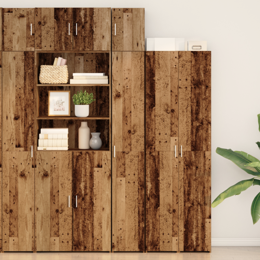 Slim lagringsskap Gammelt tre 30x42.5x225 cm Bearbeidet tre