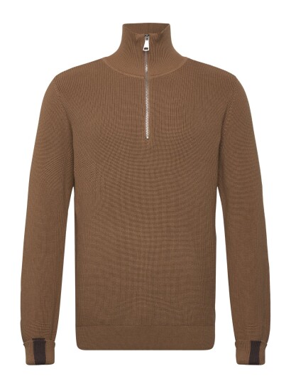 Mos Mosh Gallery Mmgporter Quarter Zip Knit Brown M