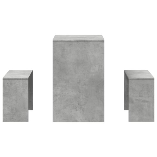 Sett med spisebord og benker 3 deler betonggrå konstruert tre 8721158415899
