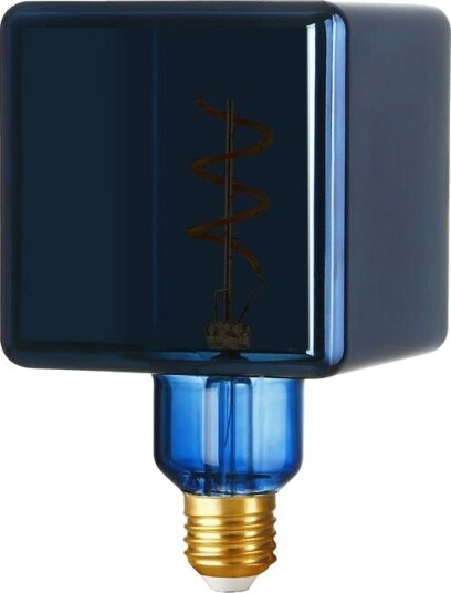 Spl E27 4W dimbar LED pære   Ice Cube C95 Metallic Blue 20lm 3000K   Dimbar : Dimbar Kulør : Varm