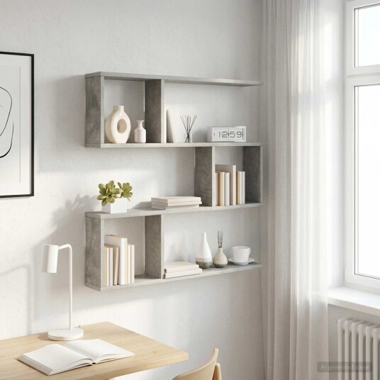 vidaXL Vegghylle Betonggrå 80 x 12 x 79,5 cm Konstruert tre