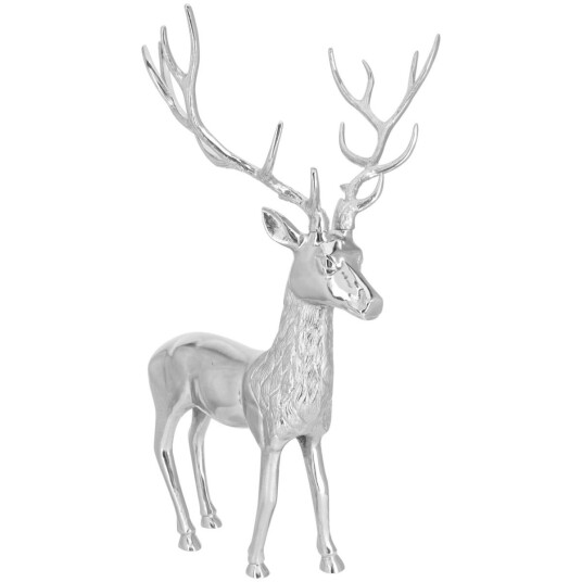  Dekorativ hjort Deer XL 43x81.5x56 cm BxHxD Sølvfarge