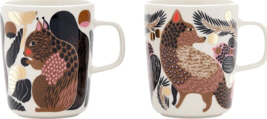 Marimekko Kurre Ketunmarja krus White-multicolour-gold, 25 cl, 2-pakning