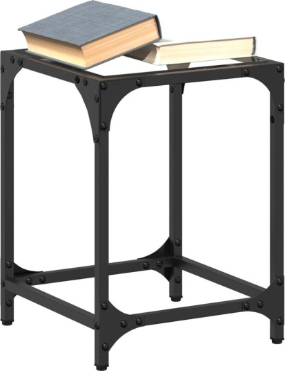 Sofabord med gjennomsiktig glassplate 2 stk 30x30x40 cm stål 845951 Sofabord med gjennomsiktig glassplate 2 stk 30x30x40 cm stål 845951