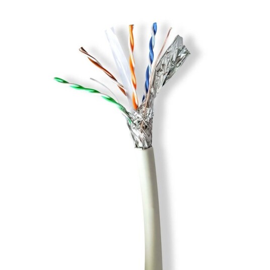 Nedis CAT6a Nettverkskabel 100m Grå Fast S/FTP Innendørs LSZH Nedis CAT6a Nettverkskabel 100m Grå Fast S/FTP Innendørs LSZH