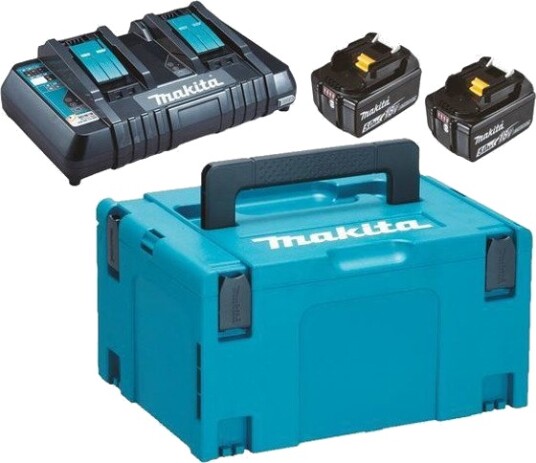 Makita Powerpack 2X18v 5,0Ah + Dobbeltlader Makita Powerpack 2X18v 5,0Ah + Dobbeltlader