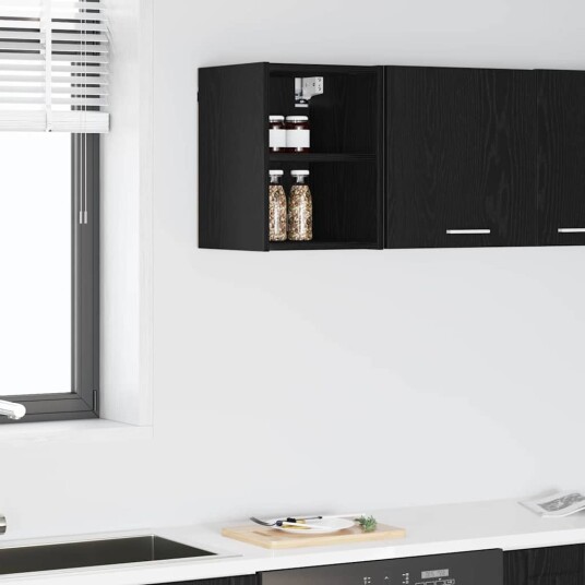  Hengende skap Riga Svart Eik 30 x 29,5 x 40 cm Konstruert tre