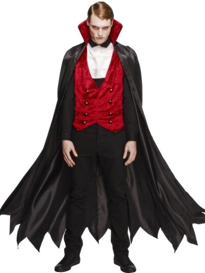Smiffys Vampyrkostyme med lang kappe, L