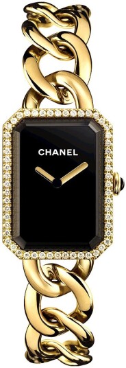 Chanel Dameklokke H3259 Premiere Sort/18 karat gult gull 20x28 mm