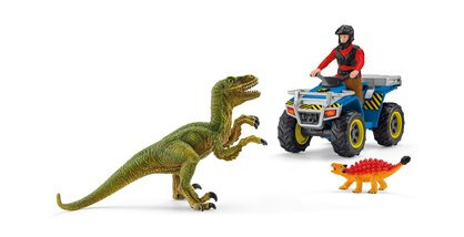 Schleich Velociraptor Figurer med Quad Fluktscenario for 4+ År Schleich Velociraptor Figurer med Quad Fluktscenario for 4+ År