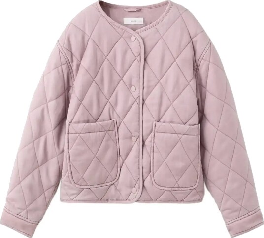 Mango Quilted Jacket Pink 8