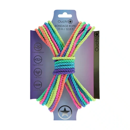 Ouch! Bondage rope - multicolor neon