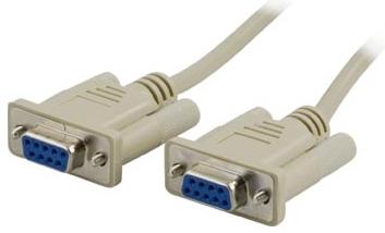Deltaco DB-9 Nullmodemkabel 5m Beige