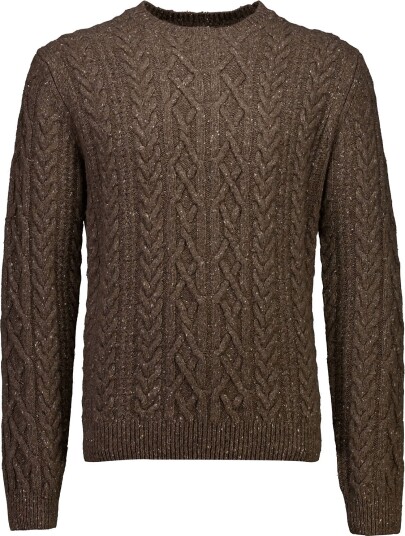 Bison O Neck Cable Knit BROWN MEL XL Bison O Neck Cable Knit BROWN MEL XL