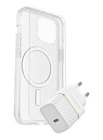 Otterbox Symmetry Series - Baksidedeksel For Mobiltelefon - Magsafe-Samsvar - Blank - Med Premium Glass-Skjermbeskytter Og Fast Charge-Vegglader Usb-C 30 W - For Apple Iphone 16 Pro