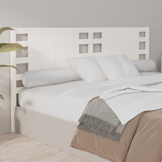 vidaXL Sengegavl hvit 206x4x100 cm heltre furu