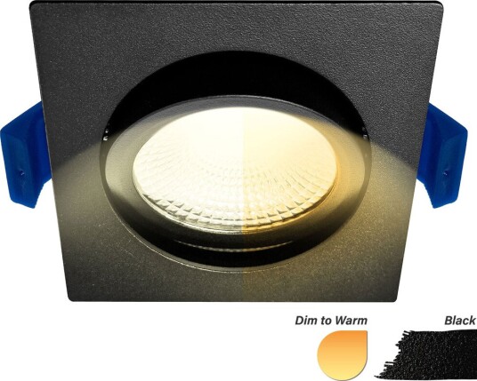 EcoDim ED-10026 LED-downlight Ø75 mm dim to warm firkantet sort