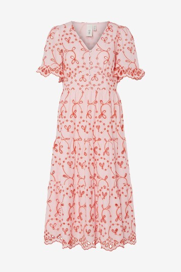 YAS Y.A.S Kjole yasKanikka 2/4 Contrast Midi Dress Rosa