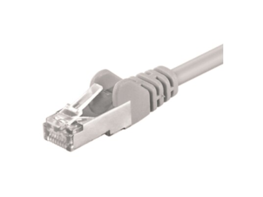 M Cab   Koblingskabel   Rj 45 Hann Til Rj 45 Hann   1 M   Sftp Pimf   Cat 5E   Formstøpt   Grå