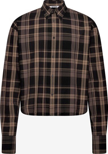 Weekday Adam Long Sleeve Shirt BLACK CHECK XL