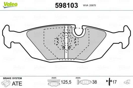 Bremseklosser VALEO 598103