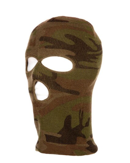 Fostex Balaclava i akryl med 3 hull Grønn Brun
