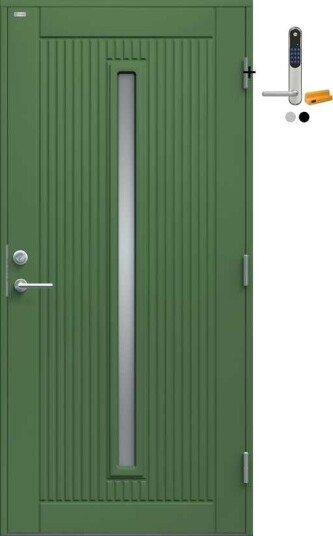 Ytterdør Diplomat Athena Klart Glass med Yale Doorman Classic Home