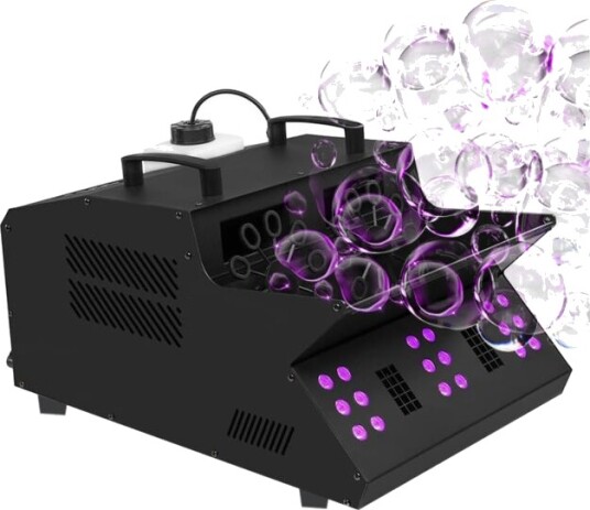 Light4me Fog Double Bubble Profesjonell Røyke Og Boblemaskin Med Led Fjernkontroll