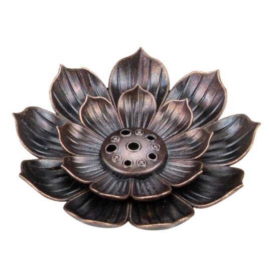 Røkelsesholder, Lotus - Bronse
