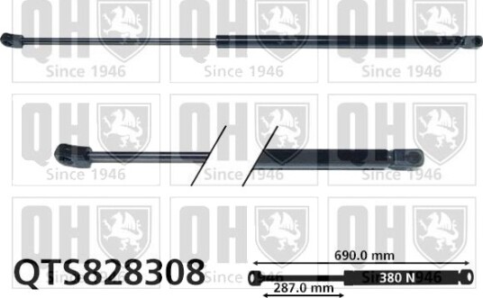 Gassfjær, motorpanser QUINTON HAZELL QTS828308