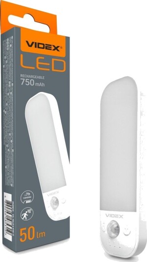 Videx Oppladbar LED lampe   PIR bevegelsessensor CCT USB C   Dimbar : Dimbar Kulør : Varm