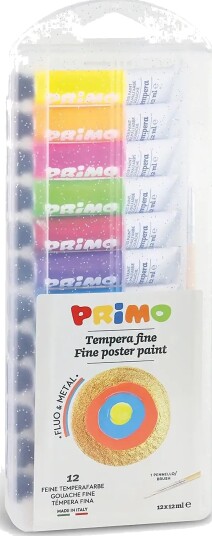 Primo Poster Paint 12 Tubes Metallic Neon Multi/patterned ONE SIZE Primo Poster Paint 12 Tubes Metallic Neon Multi/patterned ONE SIZE