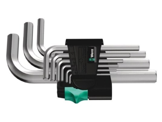 Wera L-Formet 9-delt Hex-Nøkkelsett, Kromfarget, Metrisk 1.5-10 mm
