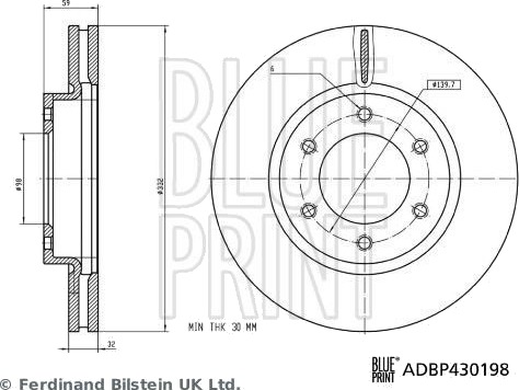 BLUE PRINT ADBP430198 Bremseskive BLUE PRINT ADBP430198 Bremseskive