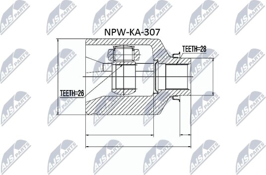 Nty Drivknute drivaksel NTY NPW KA 307