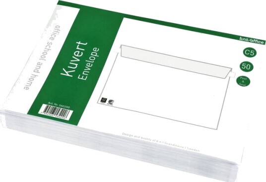 BNT Office Konvolutter C5 Peel & Seal hvite 50 pk. BNT Office Konvolutter C5 Peel & Seal hvite 50 pk.