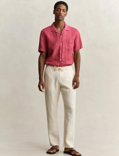 GANT Reg Striped Linen Ds Pants Beige XL