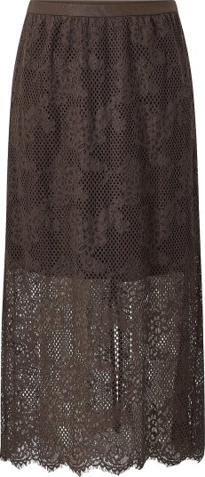 KAFFE Curve Maxi skjørt kcCarley Lace Brun