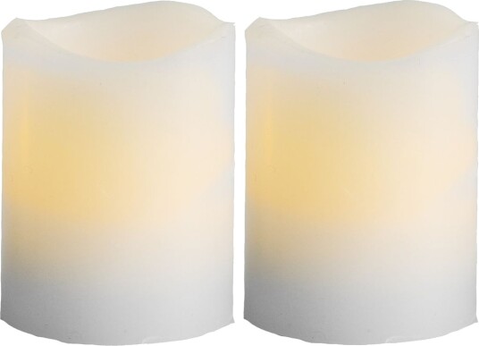 LED Blokklys 2 pakk May 6 cm – Hvite med innebygd timer