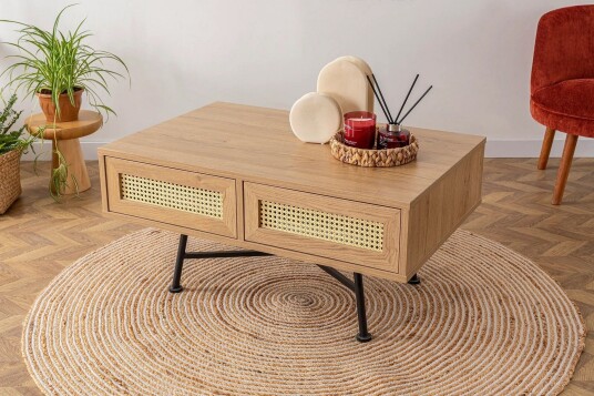 Makwana Sofabord 90 cm - Naturell
