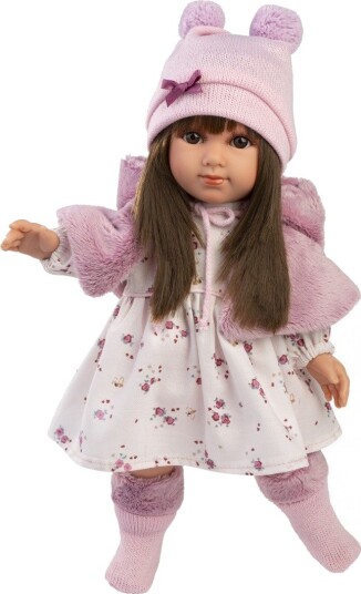 Llorens Sara Dukke Med Rosa Kåpe 35 cm Fra 3 År