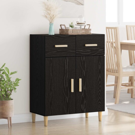 Serviesskap Svart eik 34 x 69.5 x 89 cm Konstruert tre Serviesskap Svart eik 34 x 69.5 x 89 cm Konstruert tre
