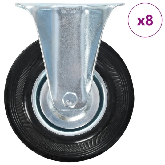  Faste hjul 8 stk 125 mm