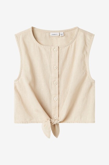Name It Topp nmfFalinnen SL Top Beige