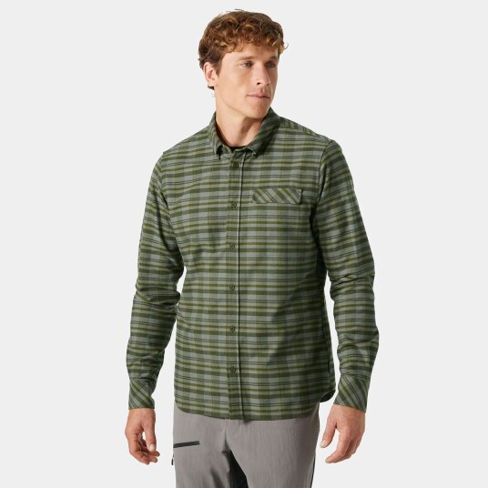Helly Hansen Herre Klassisk Check Lange Ermer Flanellskjorte Grønn Blå XL